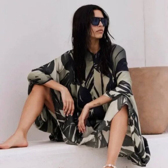 NWT Free People Palm Shadow Maxi Kaftan from Anthropologie - Stunning Piece! - Picture 1 of 9